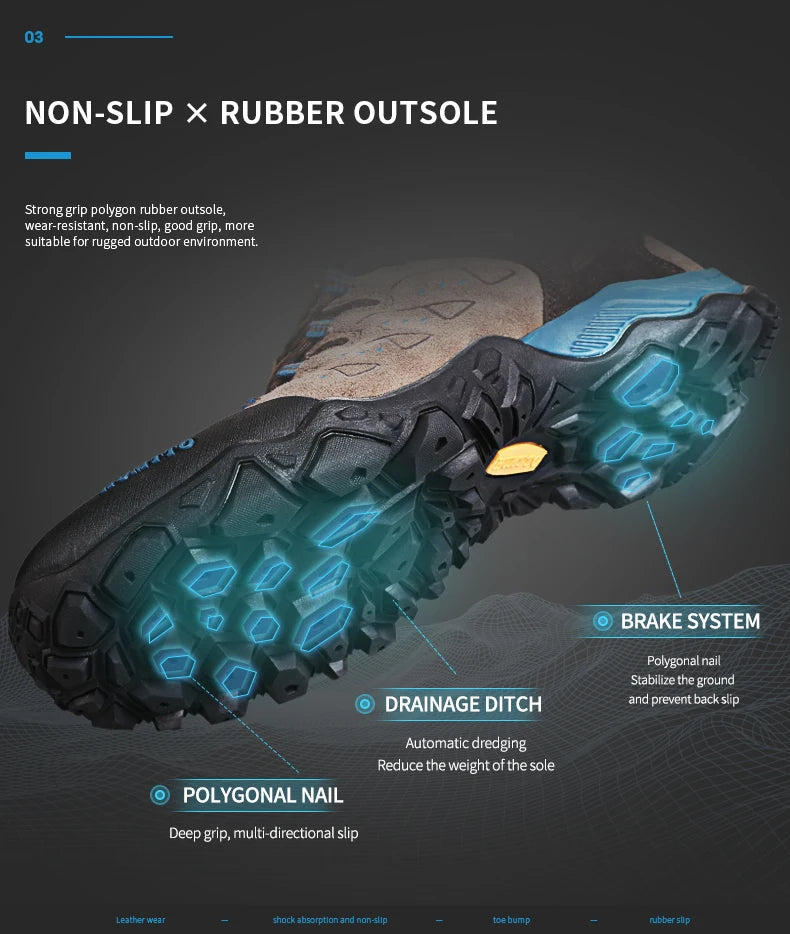 HUMTTO New Hiking Shoes Men's Waterproof Outdoor Sneakers for Men Leather Women Walking Climbing Trekking Sport Man Boots Woman