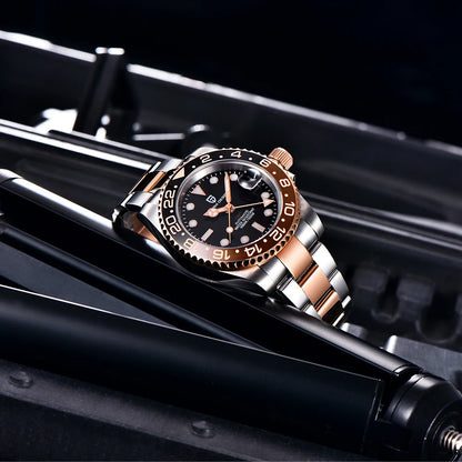 2026 Nuevo reloj mecánico de lujo para hombre PAGANI DESIGN, acero inoxidable, GMT, marca líder, cristal de zafiro, reloj para hombre