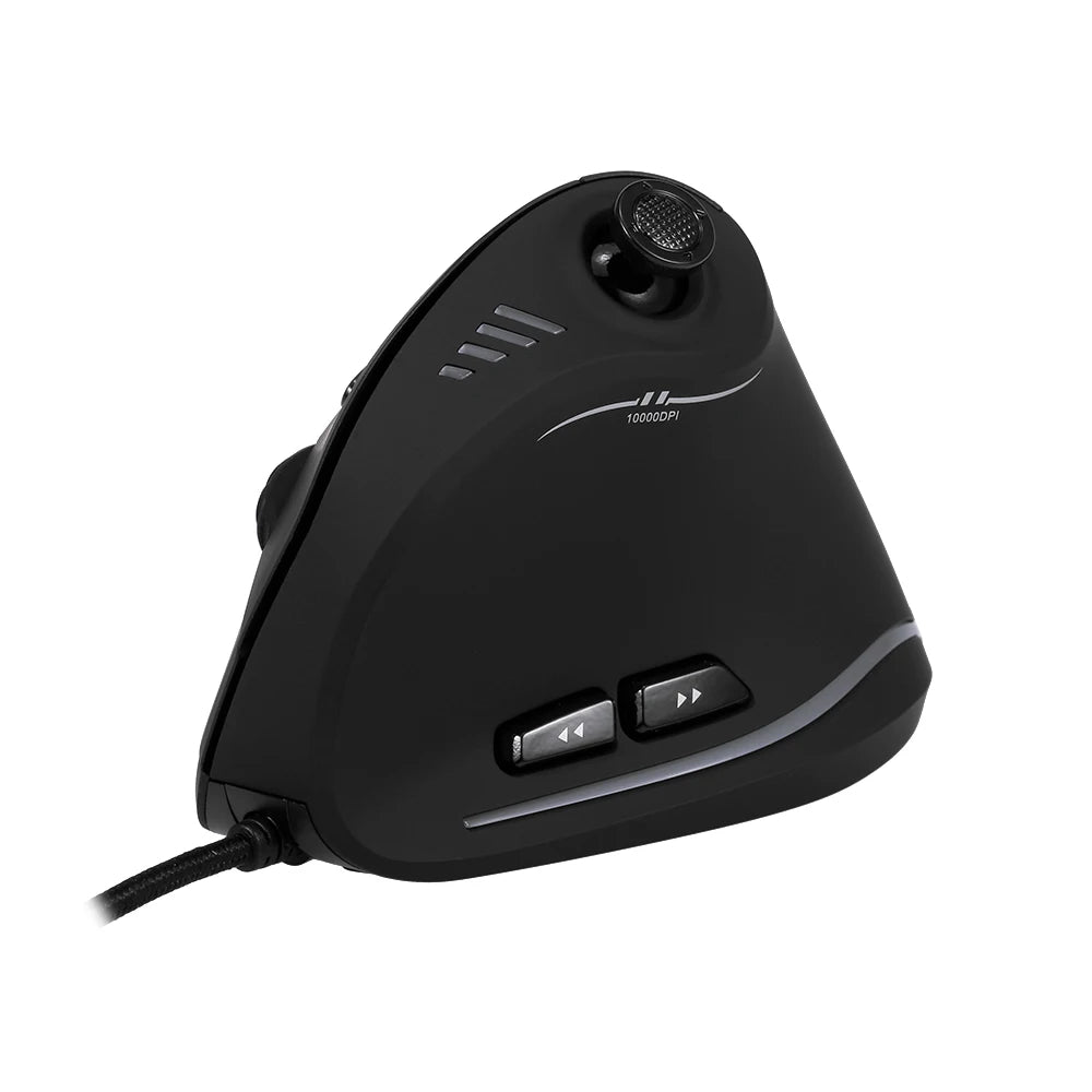 Zelotes C-18 kabelgebundene Gaming-Maus, 11 programmierbare Tasten, 10000DPI Laser-Engine, RGB-Lichtleiste, 128KB, vertikale Maus für Laptop und PC
