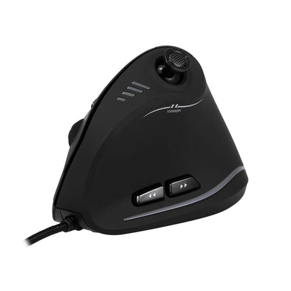Zelotes C-18 kabelgebundene Gaming-Maus, 11 programmierbare Tasten, 10000DPI Laser-Engine, RGB-Lichtleiste, 128KB, vertikale Maus für Laptop und PC