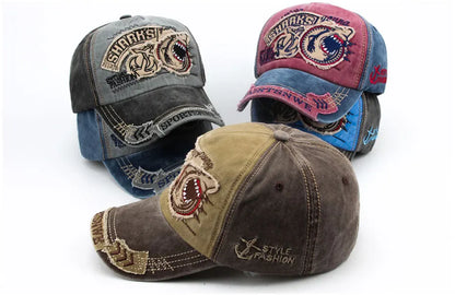 CNTANG Men Baseball Cap Cotton Fashion Shark Embroidery Casual Visor Hat For Women Snapback Brand Hip Hop Caps Unisex Gorras