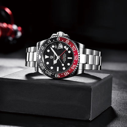 2026 Nuevo reloj mecánico de lujo para hombre PAGANI DESIGN, acero inoxidable, GMT, marca líder, cristal de zafiro, reloj para hombre