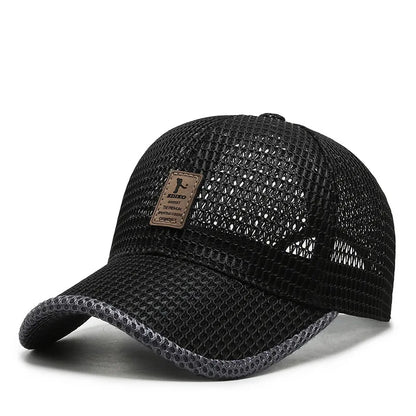 Summer Unisex Men Fishing Baseball Caps Women Breathable Mesh Snapback Hats Black Casual Sport Hats Cap