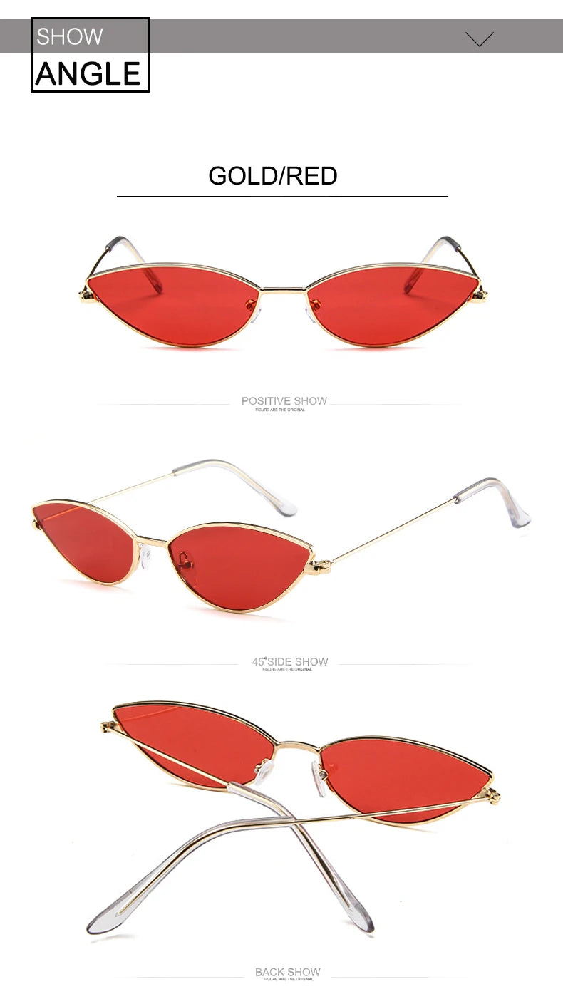 Cute Sexy Cat Eye Sunglasses Women Retro Small Black Red Pink Cateye Sun Glasses Female Vintage Shades For Women Party Glasses