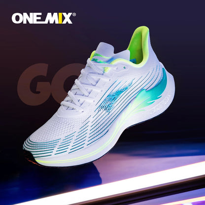 Onemix Nové pánske maratónske bežecké topánky pre ženy – priedušné, ľahké tenisky so šnurovaním, športová obuv, pohodlné, ľahké a mäkké