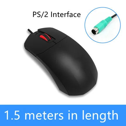 LINDO ZONE -pöytätietokoneen langallinen USB PS/2 -hiiri, erittäin pitkä 2M/3M johto 200CM/300CM, kannettavalle sopiva pidennetty langallinen hiiri