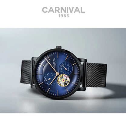 Orologio meccanico da uomo Carnival – Orologio da polso automatico di lusso con vetro zaffiro