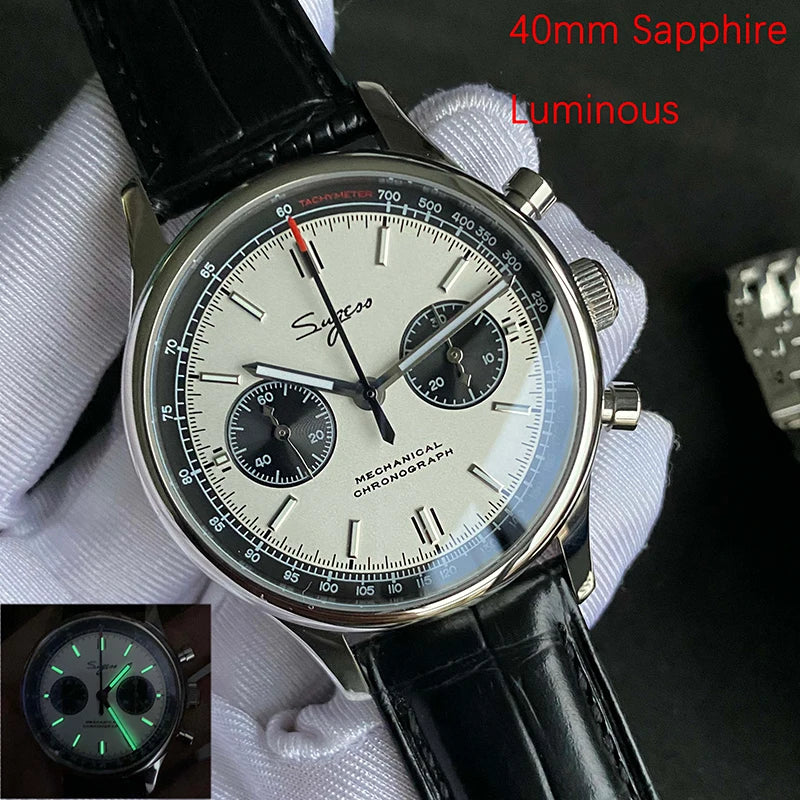 Limitovaná edícia oficiálnych pilotných mechanických hodiniek s chronografom ST19, originálne vojenské pánske náramkové hodinky s priemerom 40 mm, mechanické hodinky typu „Panda“