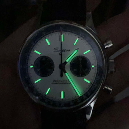 Limitovaná edícia oficiálnych pilotných mechanických hodiniek s chronografom ST19, originálne vojenské pánske náramkové hodinky s priemerom 40 mm, mechanické hodinky typu „Panda“