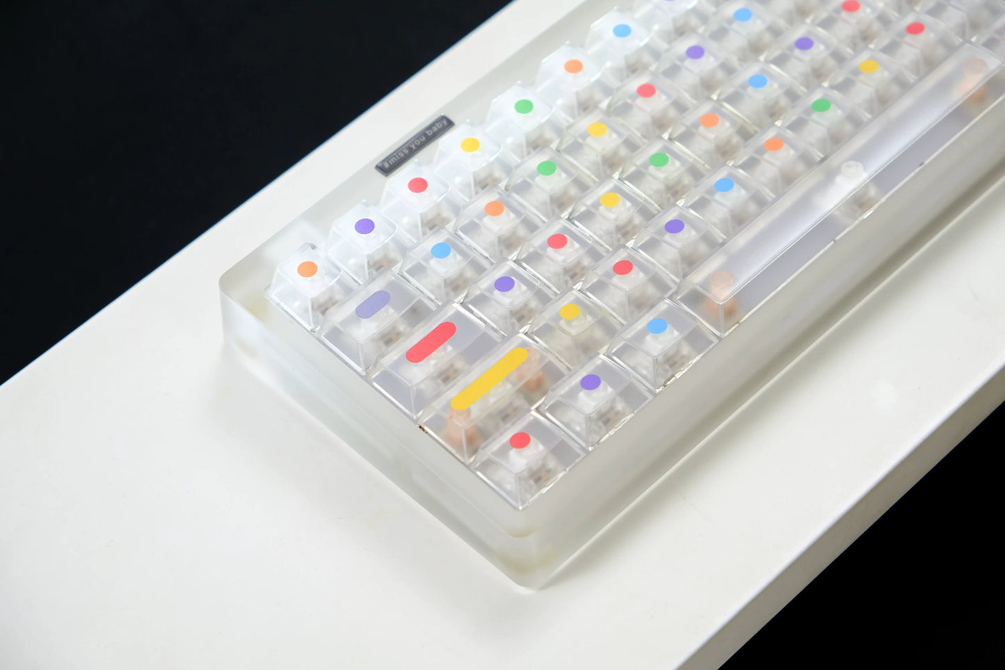 Aifei GMK Dots Keycaps 122 Keys Fog Translucent ABS Double Shot Cherry Black White for Mechanical Keyboard Mad 60he 68he Game PC
