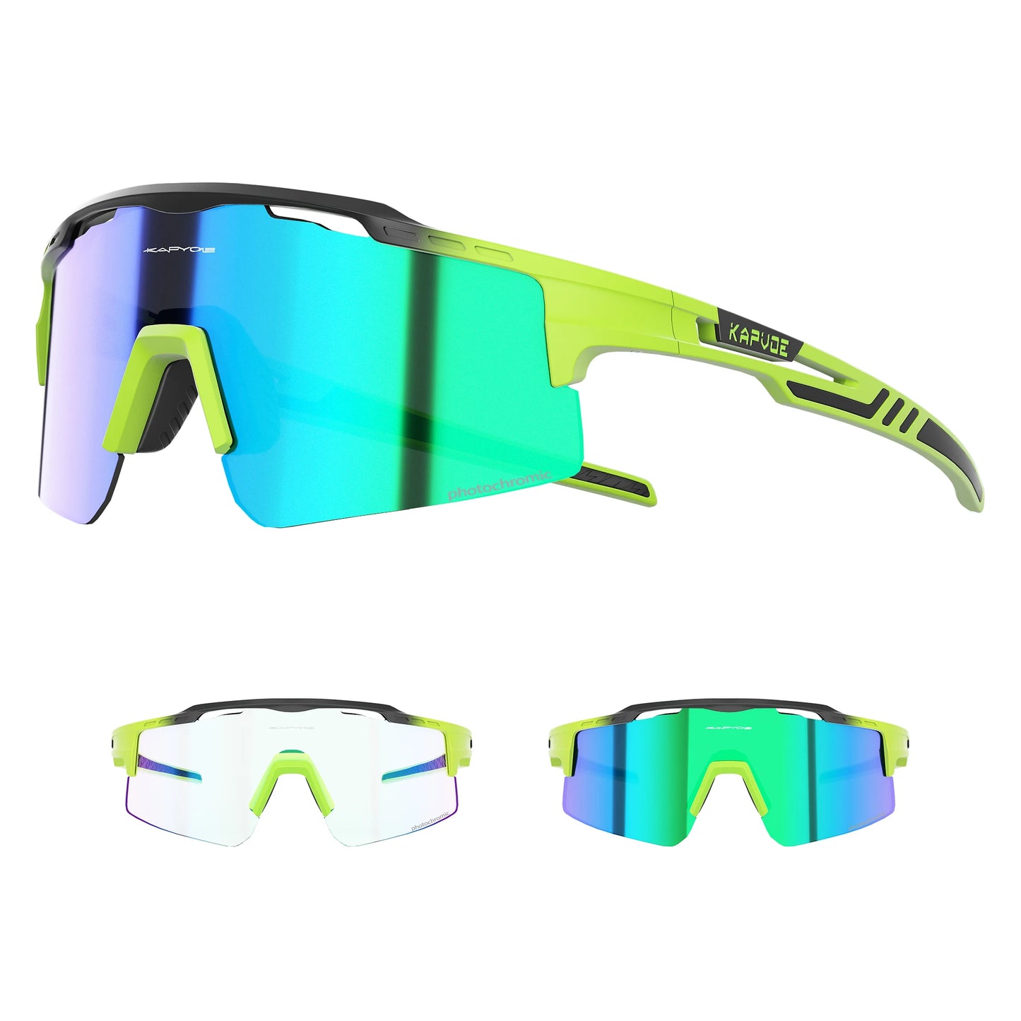 Kapvoe Outdoor Photochromic Bicycle Sports Glasses Men Women Road Cycling Sunglasses UV400 MTB Cycling Eyewea Driving Goggles