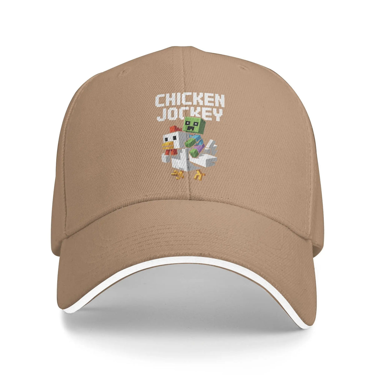 Casquettes de baseball « Chicken Jockey Zombie Pixel Art » sur le thème des films de zombies pour hommes et femmes, casquettes de camionneur, pour le sport en plein air, casquettes de soleil ajustables