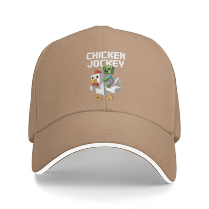 Casquettes de baseball « Chicken Jockey Zombie Pixel Art » sur le thème des films de zombies pour hommes et femmes, casquettes de camionneur, pour le sport en plein air, casquettes de soleil ajustables