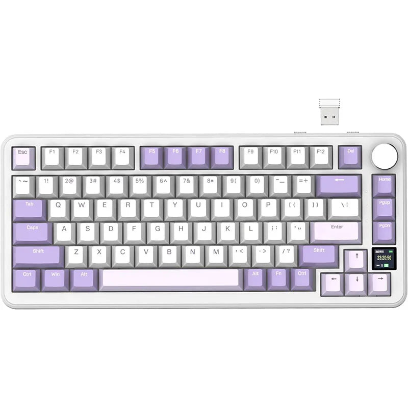 ATTACK SHARK X85/X85Pro Wireless Mechanical Keyboard 75% 82 Keys Tri-Mode Bluetooth Wird RGB Hot Swap Gasket Knob Large battery