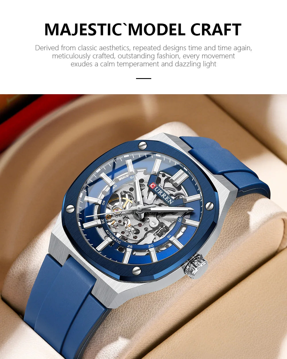 2025 CURREN New Men Mechanical Watch Luxury Sapphire Glass Automatic Watch 41MM Stainless Steel Watch for Men