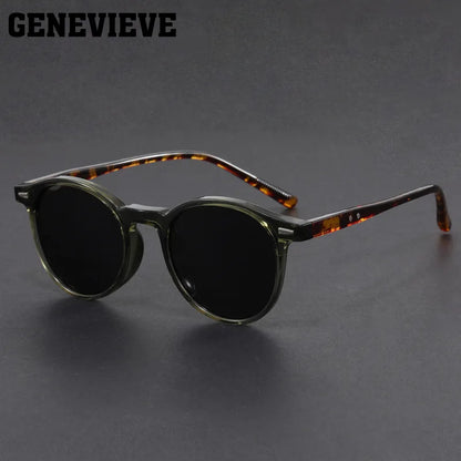 GENEVIEVE Simple Geometric Round Frame Design Women Men Polarized Sunglasses UV Protection Customizable Prescription 1080