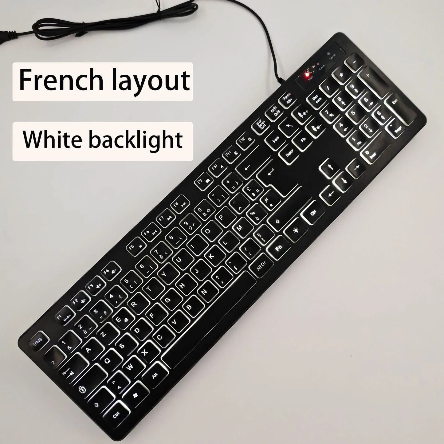 Spanish/French（AZERT）/Russian/Arabic/German keyboard layout Backlit wired Desktop Gaming Keyboard For Desktop Computer office