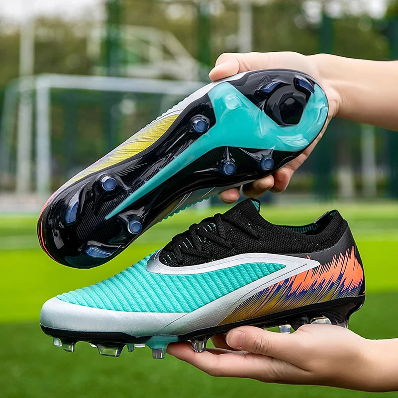 Botas de fútbol para hombre, nuevas, para partido y entrenamiento, calzado de fútbol antideslizante con tacos largos FG, ultraligeras, para exterior, zapatillas, dropshipping