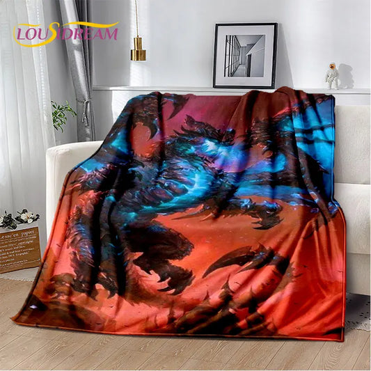 World of Warcraft, WOW, zachte pluche gamer-deken, flanellen plaid voor woonkamer, slaapkamer, bed, bank en picknickkleed