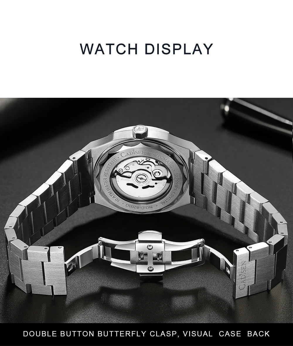CADISEN Watch for Men Luxury Automatic Men Miyota 8215 Movement Sapphire Crystal 42mm Dial 100m Waterproof  Wristwatches C8200