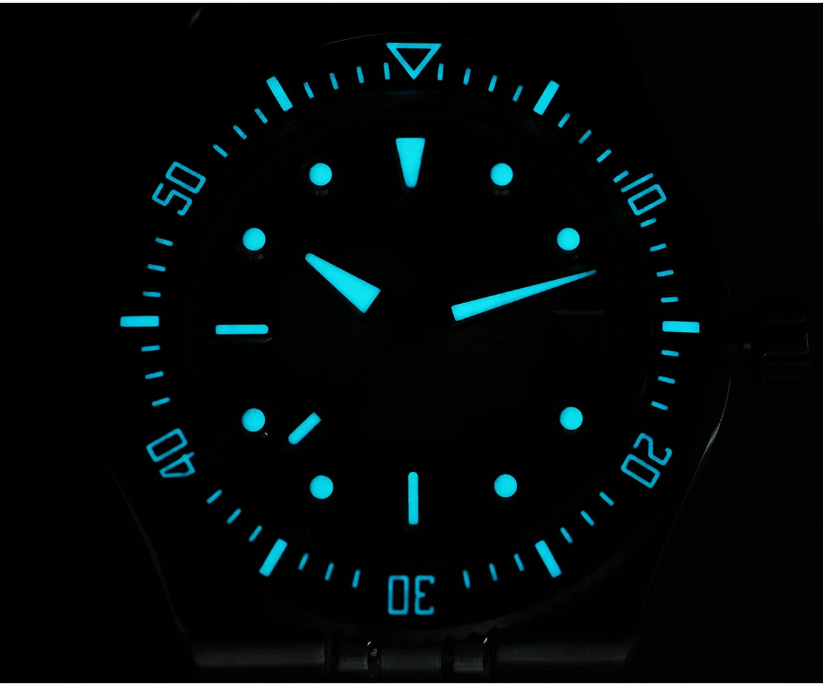 San Martin 40mm Enamel Spiral Dial Integrated Bracelet Men Diver Watch Miyota 9015 Automatic Mechanical Waterproof 200m SN0148