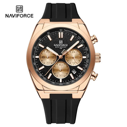 Muški ručni sat NAVIFORCE – luksuzni i sportski stil, kvarcni mehanizam, prikaz 24 sata, prozor za datum, kronograf, vodootporan – ideja za poklon za muškarce