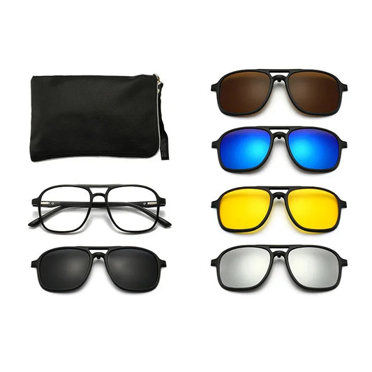2026 Mirror Magnetic Attraction Polarized Sunglasses 2 Iin 1 Clip Cycling Glasses Dazzling Men Double-Barreled Glasses Women