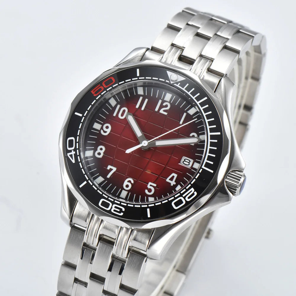 Men's Automatic Mechanical Watch 41mm Stainless Steel Waterproof Case Ceramic Bezel Men's Fashion Business Watch