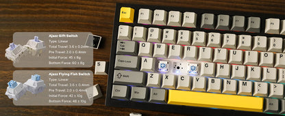 Ajazz AK820 Pro 75% Gasket-mounted Wired/Bluetooth 5.1/2.4G Wireless Mechanical Keyboard with TFT Screen for Win/Mac