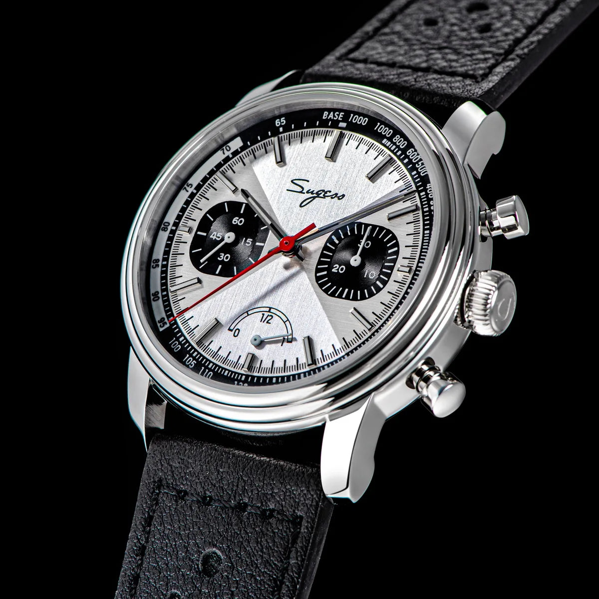 Sugess Men's Pilot 1963 Wristwatch ST1906 Chronograph Handwind Movement Domed Sapphire Waterproof Power Reserve Lume V2