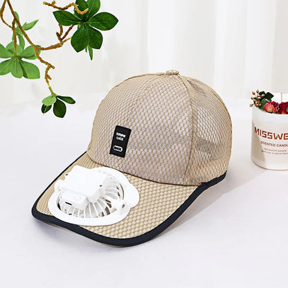 Rechargeable Fan Baseball Net Hat Sun Protection Duck Tongue Breathable Net Hat For Couples Outdoor Travel Men Women mz129
