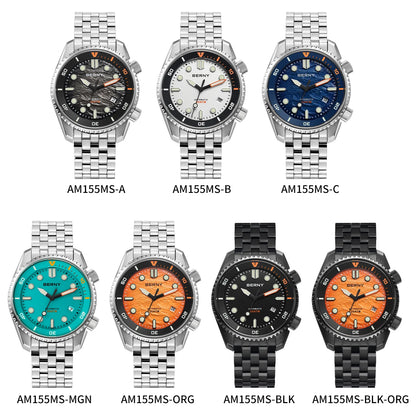 BERNY 20ATM Automatic Men's Watch Diver Sports Diving Watches Luxury Sapphire 316L Stainless Steel Mechanical Waterproof Watches
