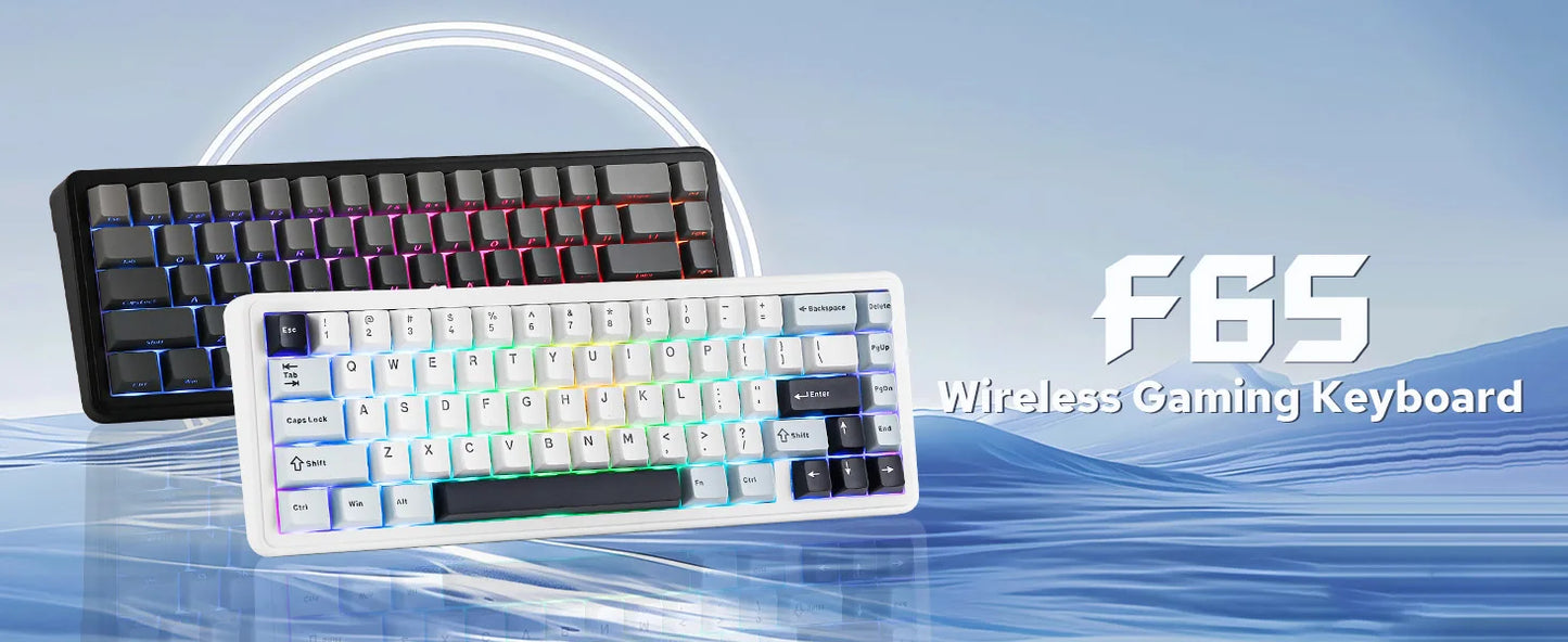 EPOMAKER x AULA F65 65% Layout Hot-Swap Gasket-mounted Wired/Bluetooth/2.4G Wireless Mechanical Keyboard for Mac/Win