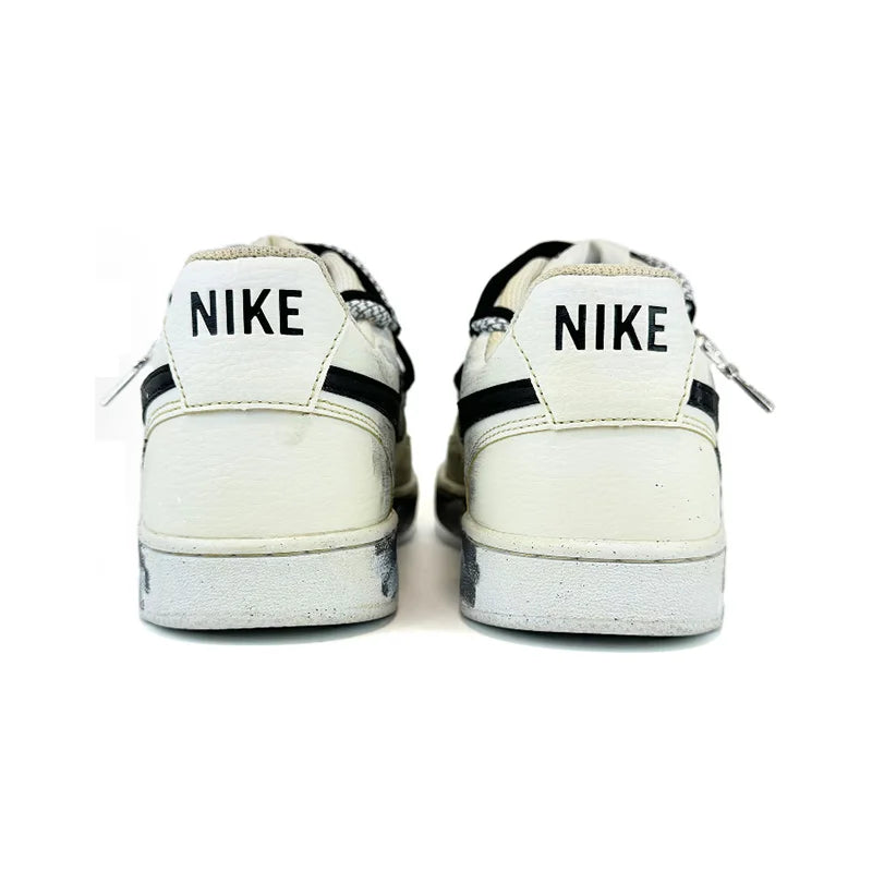 Personalizované tenisky Nike Court Vision 1 Low „Eye of God 2.0“ s efektem opotřebení a rozstříknutým vzorem – pánské tenisky na skateboarding