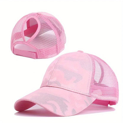 Women's Ponytail Baseball Caps Spring Summer Mesh Sun Hat Running Snapback Hat Female Adjustable Girl Outdoor Visor Hats