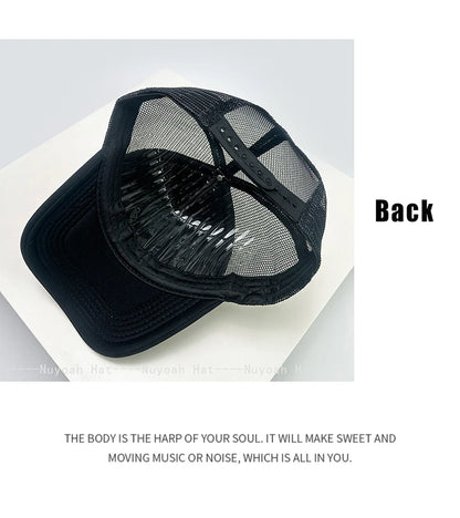 New Unisex Interesting 3D Printed Letter Baseball Hats Sunshade Cartoon Breathable Color Block Trucker Caps Mesh Versatile ins