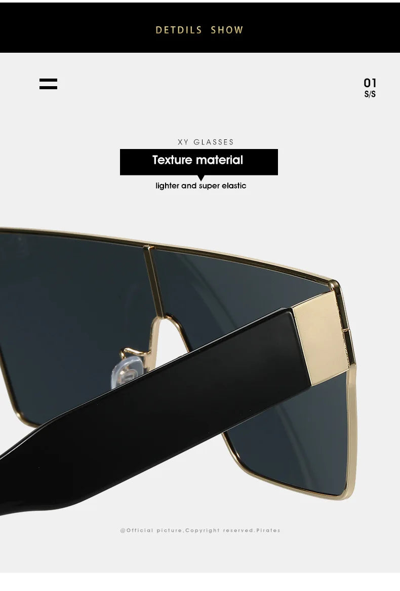WarBLade Retro Square Sunglasses Men Women 2025 Luxury Brand Designer One Piece Decoration Sun Glasses Men Travelling Eyewear