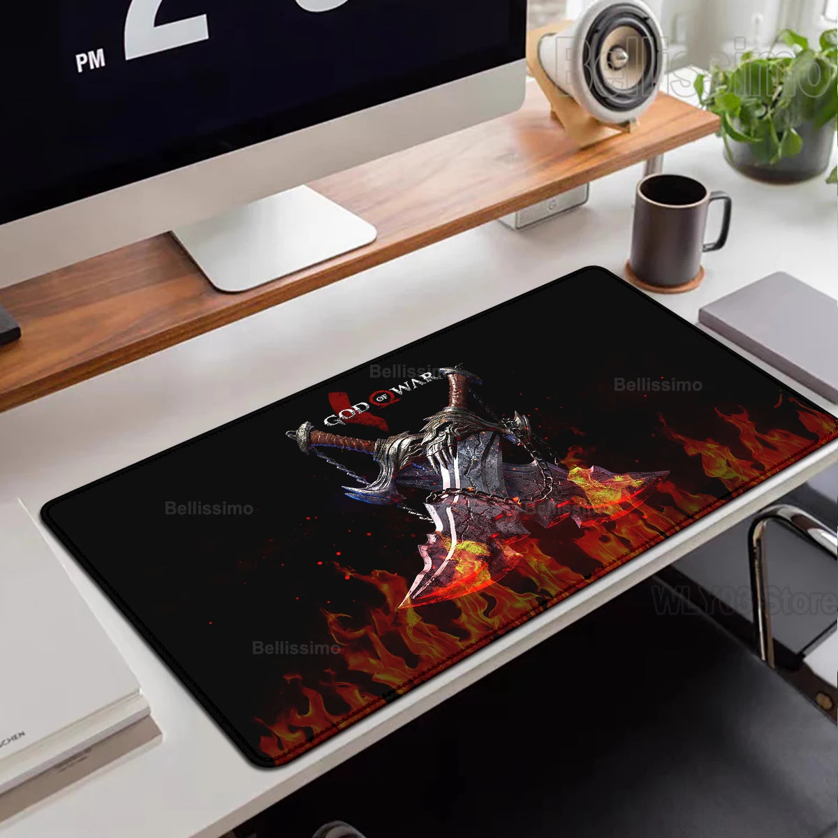 Xxl Mouse Pad God of War Desk Mat Gaming Accessories Keyboard Computer Mousepad Gamer Large Pc Cabinet Office Table Carpet Rug