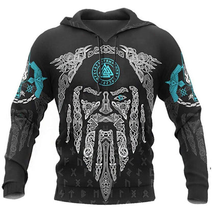 2024 Mens Hoodies Eagle Tattoo Pattern Vikings 3D Printed Fashion Casual Harajuku Hip Hop Autumn And Winter Oversized Sudaderas, Produit gaming premium Fraquane