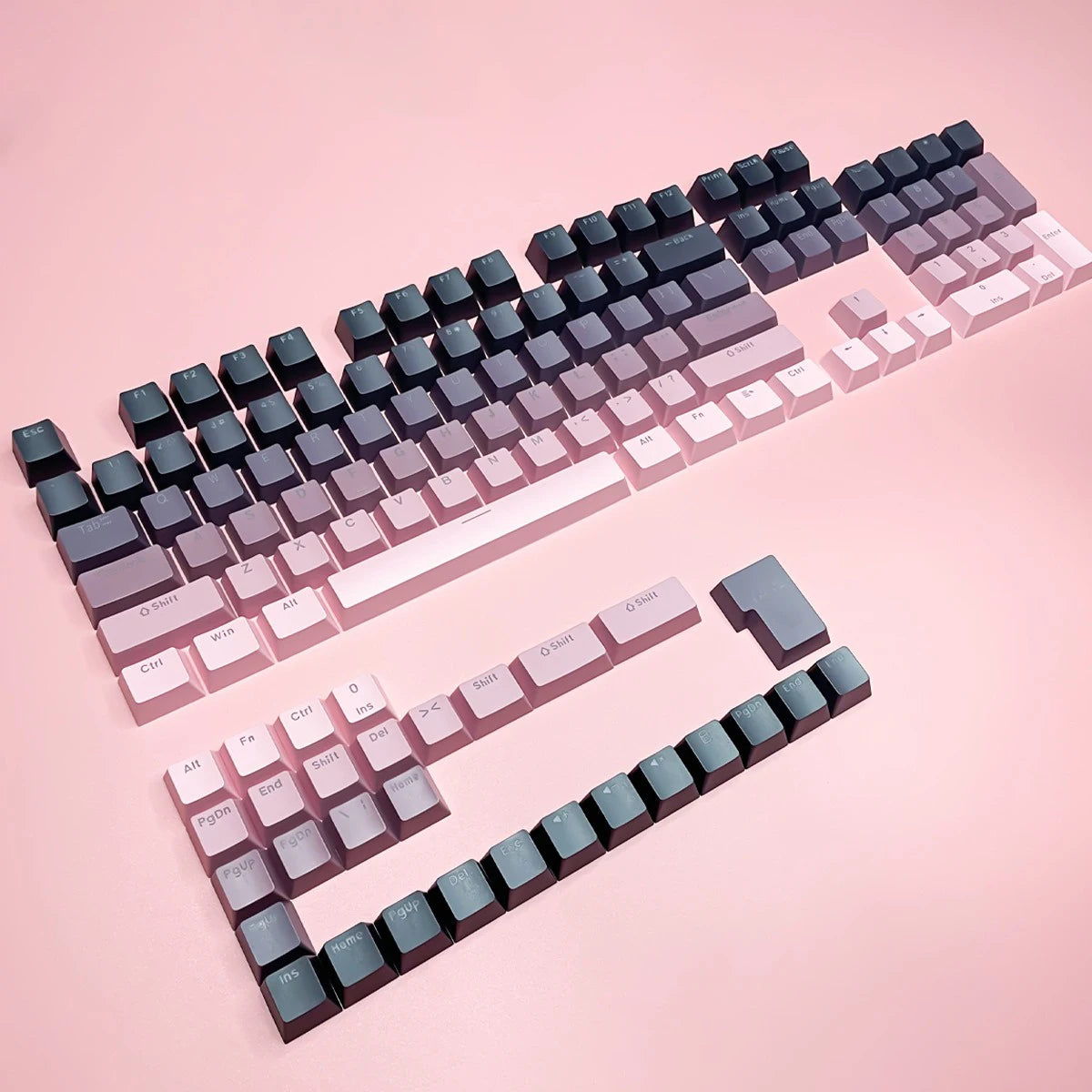 Gradient backlit RGB Gamer Keycaps For Mx Switch Mechanical Keyboard OEM Profile PBT Keycap White Blue ISO Layout Key caps DIY