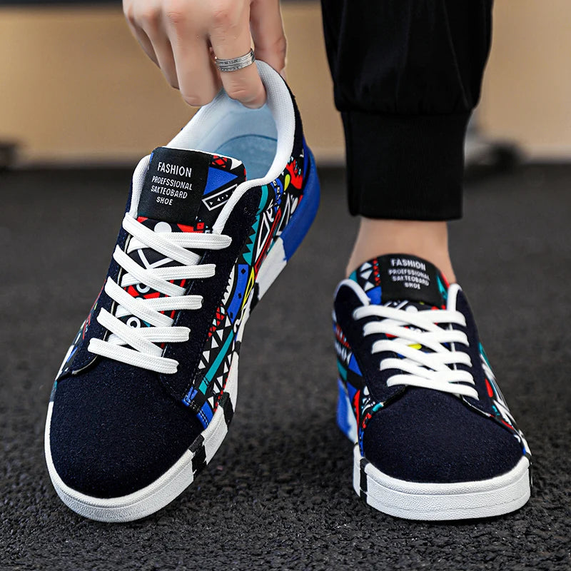 YRZL Skateboard Shoes Men Canvas Sneakers Casual Breathable Walking Shoes Lightweight Flat Shoes for Men Street Trend Sport Shoe