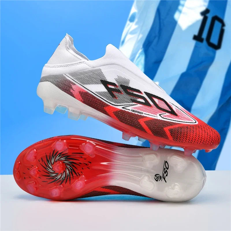 Nouvelles chaussures de football pour hommes, chaussures de sport d'extérieur, chaussures de soccer ultralégères, chaussures de futsal antidérapantes, de haute qualité, à cheville haute, respirantes, pour match