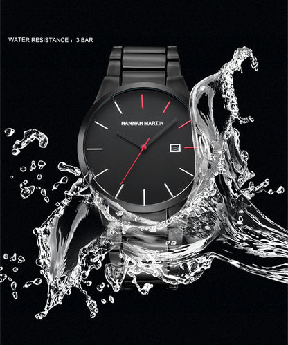 Zegarek męski Hannah Martin, koperta ze stali nierdzewnej, mechanizm kwarcowy, tarcza o średnicy 41 mm, styl biznesowy, z funkcją kalendarza (imitacja)