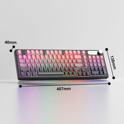Magegee Gk960 Membrane Keyboard Wireless 2.4g Bt 98 Keys Abs Side Engraved Keycaps Adjustable Rgb Lights for Office Game Windows