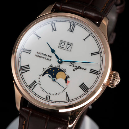 Sugess Watch Tianjin ST25 Automatic Mechanical Movement Real Moonphase Men Watches Luxury Wristwatch Retro Reloj Hombre Sapphire
