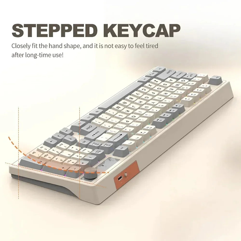 2.4G Wireless Mechanical Feel Keyboard Bluetooth 5.0 Dual Mode Keyboard With RGB Backlight for Desktop PC Office/Game Keyboard