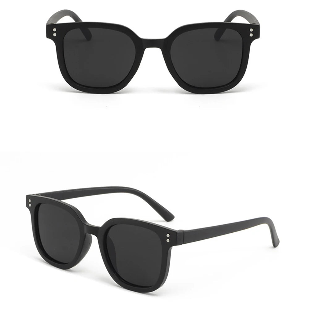 KLASSNUM 2026 Trendy Children's Sunglasses Large Square Black Sun Glasses 2-8 Years Kids Girls Boys Sunglass for Travel Outdoor
