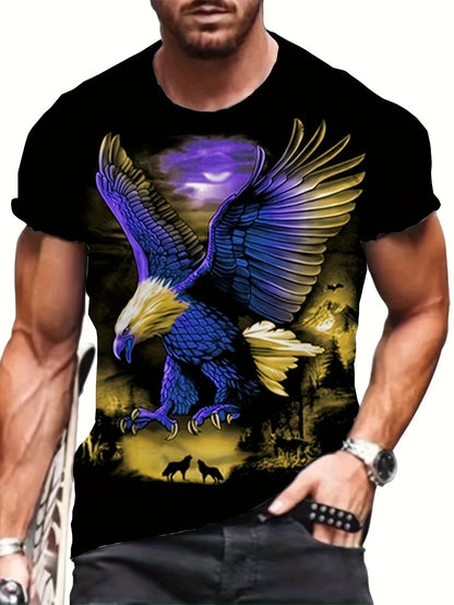 Fashion Eagle Graphic T Shirts Luxury T-Shirt Summer Men's T-Shirts Casual Tops Short Sleeve T-Shirt 3D Printing Men Clothing