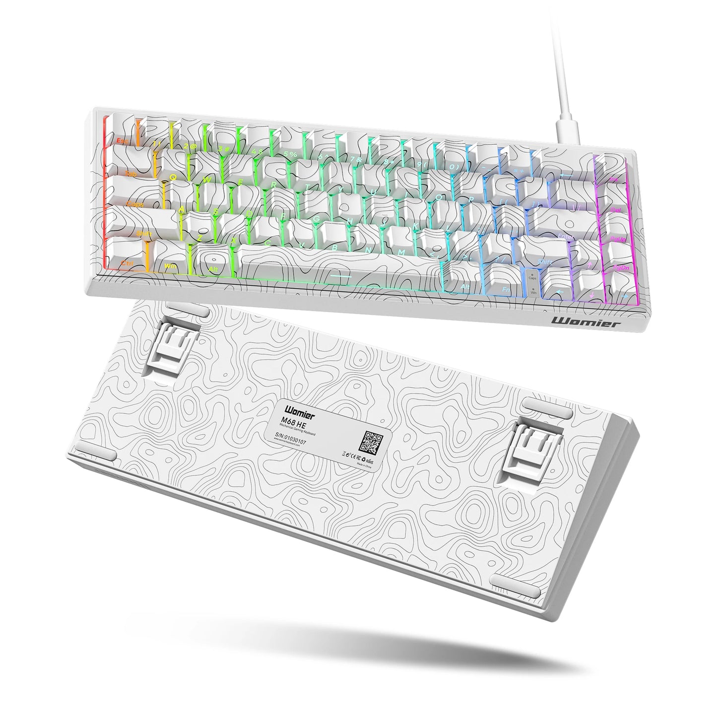 Womier M68 HE Rapid Trigger Keyboard Hall Effect Gamer Keyboard Wired RGB Custom Mechanical Keyboard with Magnetic Switch for PC