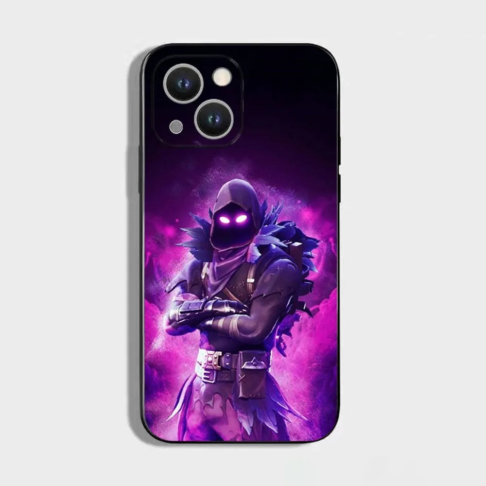 R-Royales F-Fortnites Phone Case For iPhone 16,15,14,13,12,11 Plus,Pro Max,XS,X,XR,SE,Mini,8,7,Soft Silicone Black Cover
